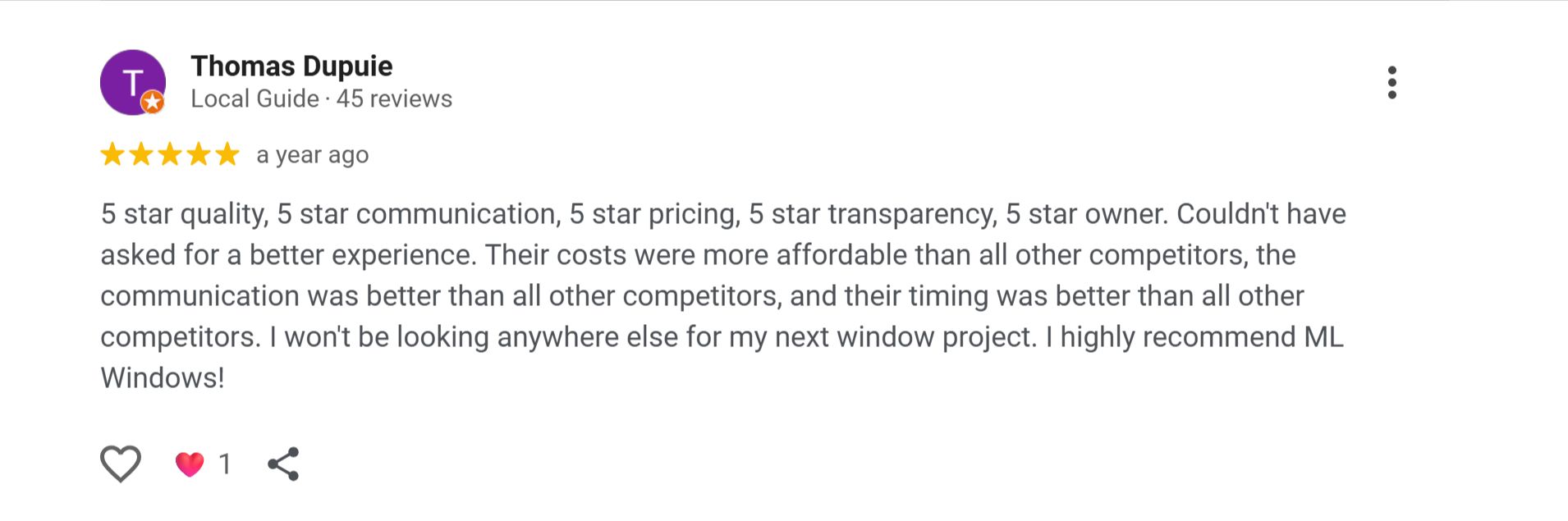 ML Windows Reviews